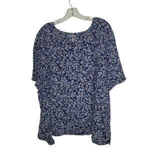 Croft & Barrow Blue Floral Print Blouse